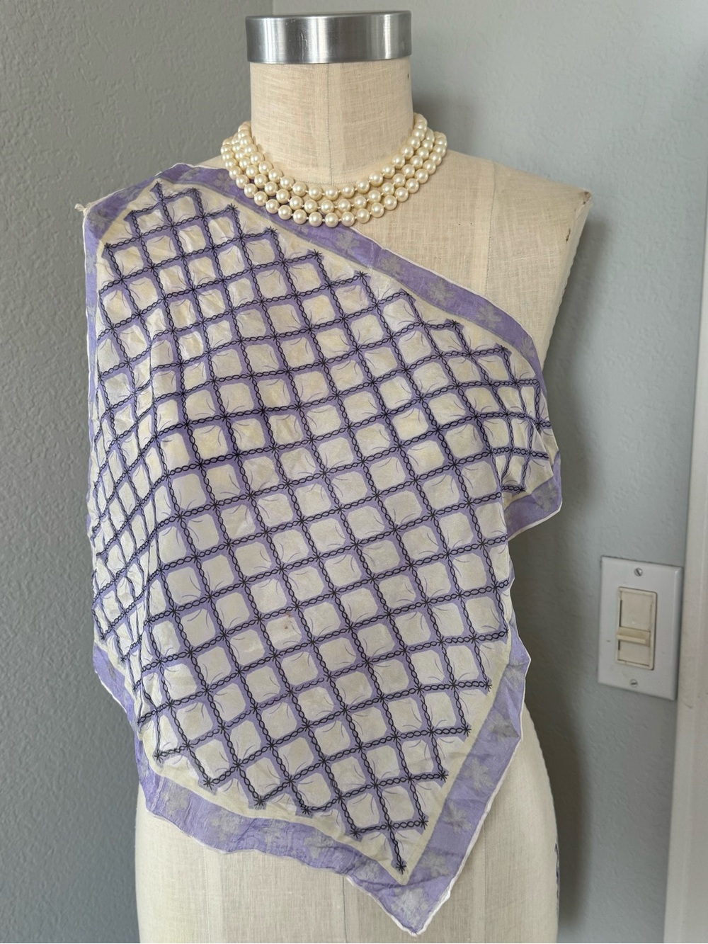 Vintage Neckerchief or Pocket Square 16”